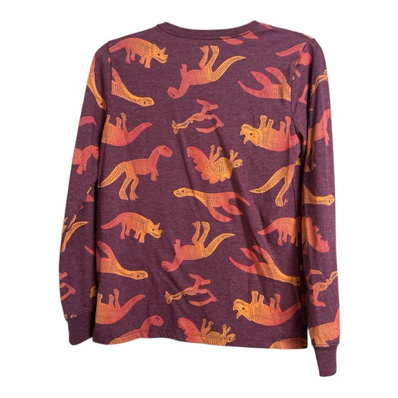 Cat & Jack Red and Orange Long Sleeve Dinosaur Tee, Large (12/14) - Picture 3 of 3